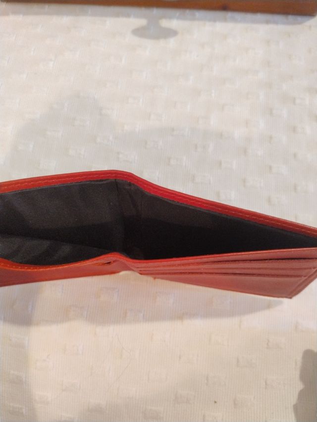 Cartera Tarjetero Hombre Roja