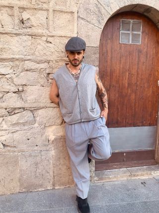 Chaleco vintage gris