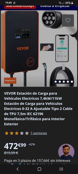 Cargador coche electrico. 
