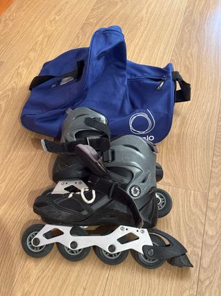 Patines en línea negros Decathlon 37-40 con funda
