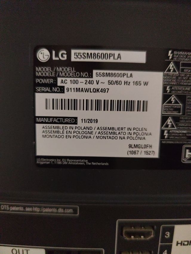 scheda madre LG 55SM8600PLA