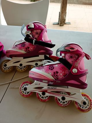 Patines en línea infantiles rosa talla 32/36