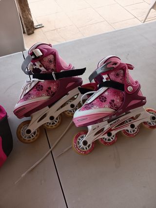 Patines en línea infantiles rosa talla 32/36