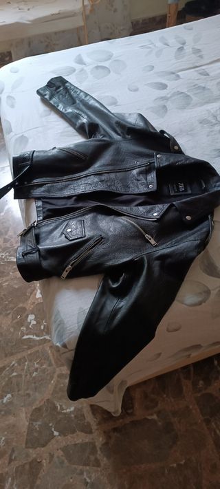 Chaqueta Cuero Zara Talla L Hombre