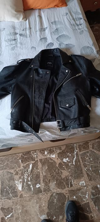 Chaqueta Cuero Zara Talla L Hombre
