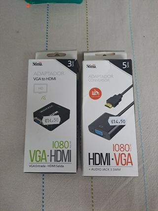 Adaptadores HDMI-VGA y VGA-HDMI Stima
