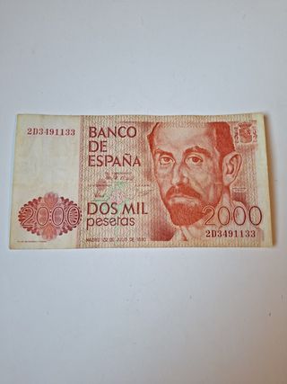 Billete 2000 pesetas España .