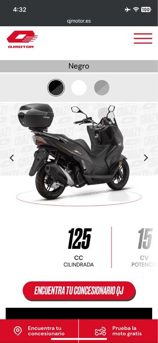 Moto 125cc aceptó cambio