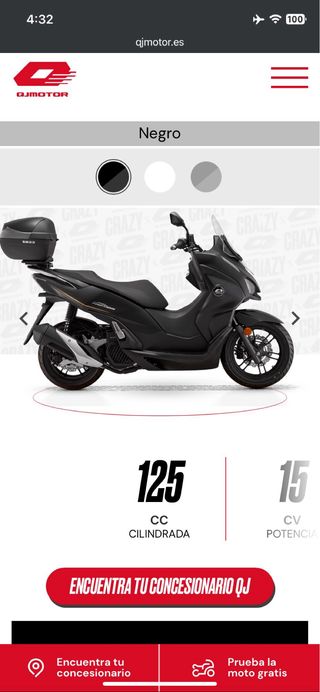 Moto 125cc aceptó cambio