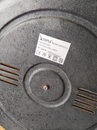 Sartén Eléctrica Negra con Tapa de Cristal