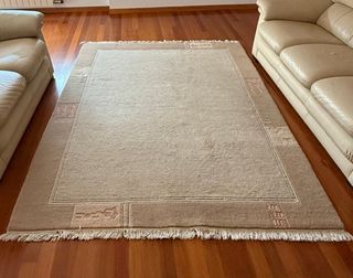 Alfombra Lana 175x230cm Tostado y Beige