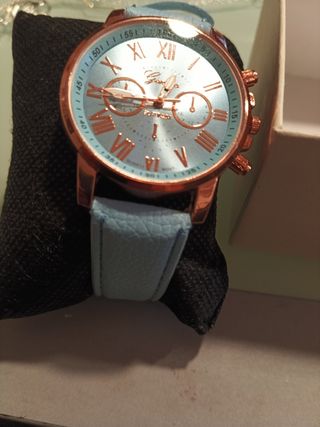 Reloj Geneva Mujer Azul y Dorado