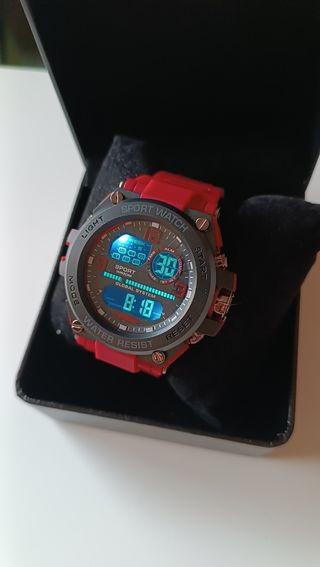 Reloj Deportivo Táctico Militar Digital Rojo y neg