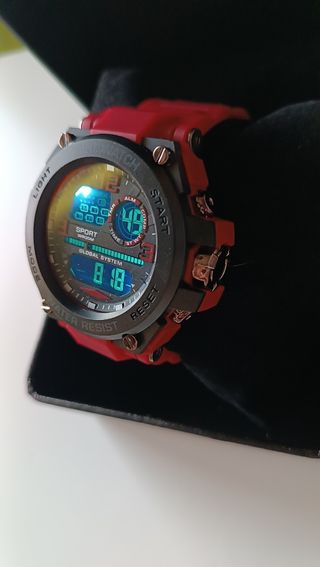 Reloj Deportivo Táctico Militar Digital Rojo y neg