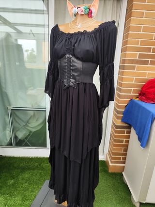 Vestido largo gótico negro Witch Bruja