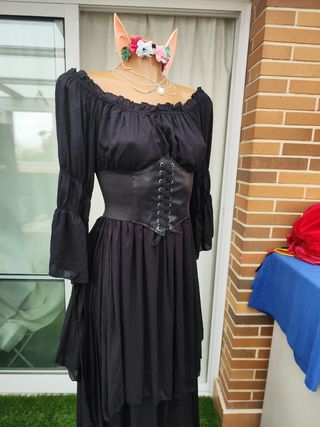 Vestido largo gótico negro Witch Bruja