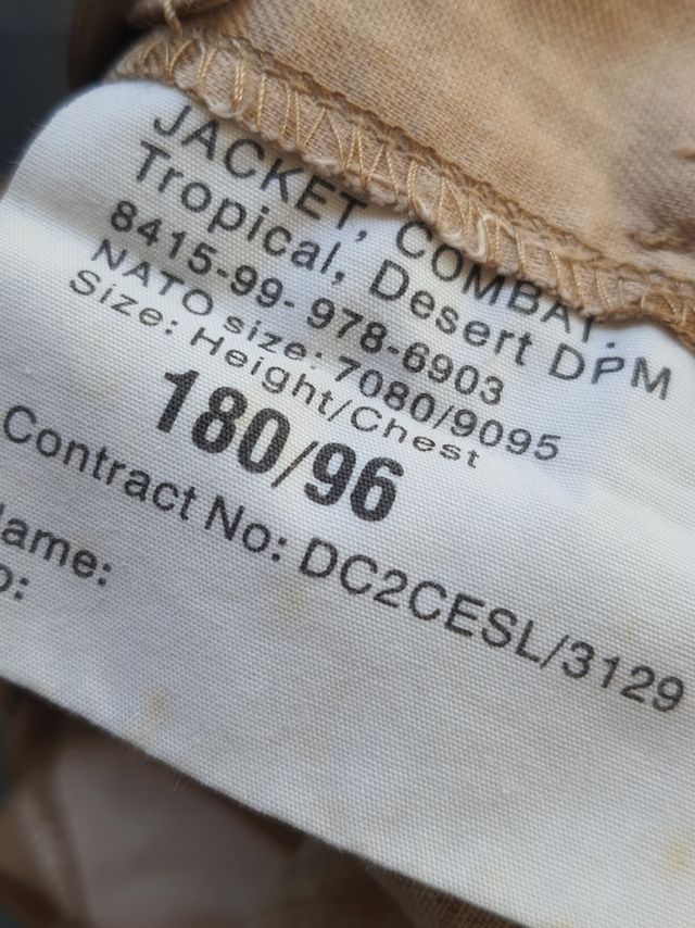 Chaqueta Combate Ejército Británico Desierto RAF