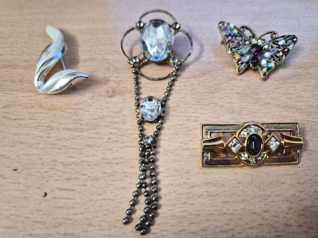 Lote 4 Broches Acero Fantasía