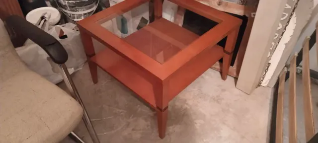 Mesa de centro madera y cristal Endolia