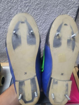 Botas Hockey Patines Azul y Verde talla 35