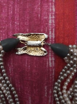 Collana perle donna argento e bianche bigiotteria