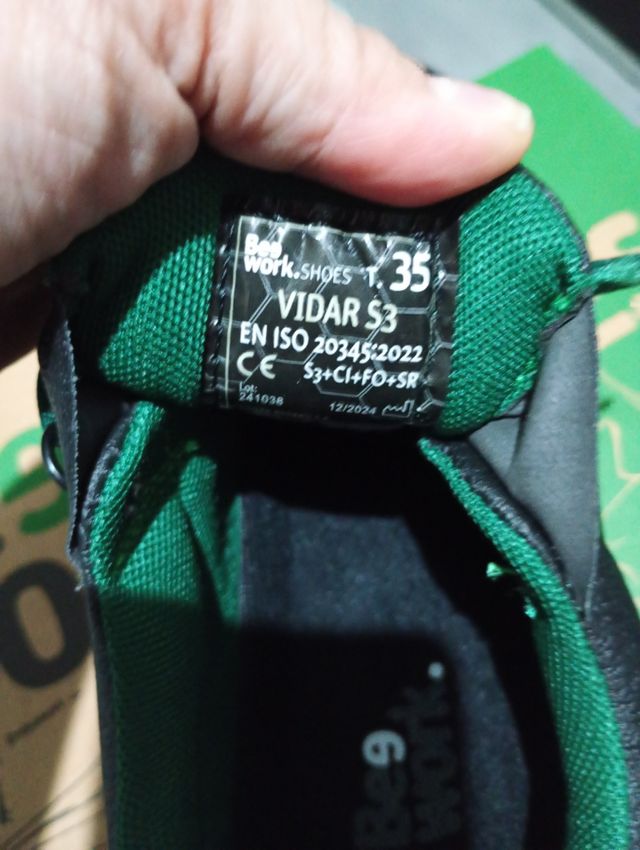 Zapato Seguridad Negro Talla 35