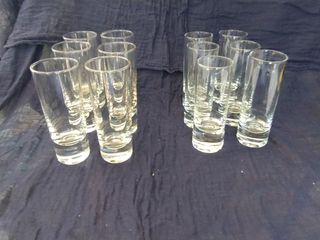 12 Vasos de chupito antiguos de cristal