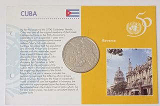 Moneda 1 Peso Cubano 1995 UN Card