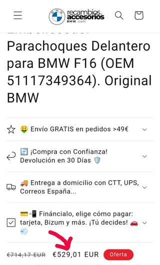 Embellecedor parachoques BMW X6 / F16 EXTRAVAGANCE