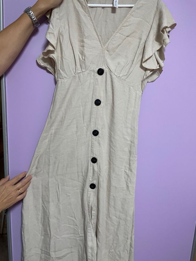 Vestido beige mujer