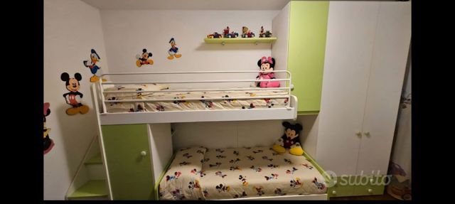 Cameretta letto a castello Disney