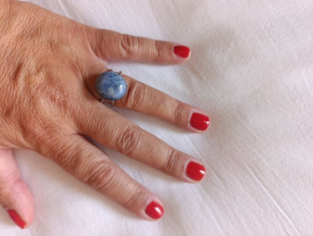 Anillo de plata y esmalte