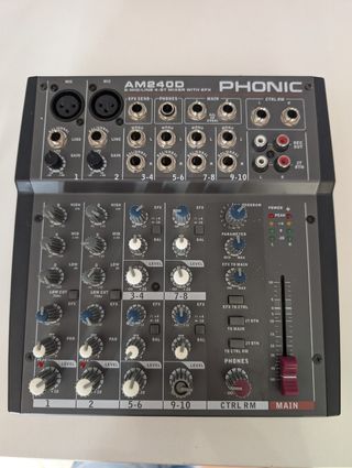 Phonic AM240D Mixer 2-MIC/LINE 4-ST