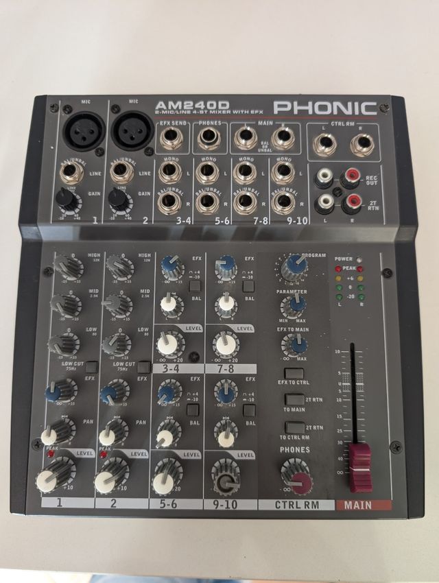 Phonic AM240D Mixer 2-MIC/LINE 4-ST