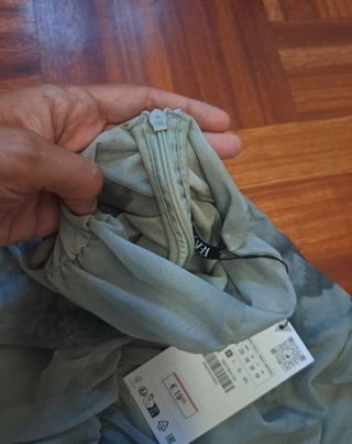 Top Zara Tul Verde Drapeado