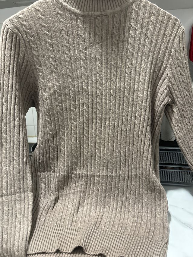 Jersey de punto grueso beige