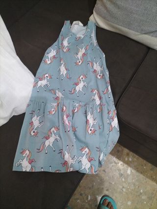 Vestido Unicornios H&M Niña Talla M
