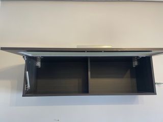 Mueble salón TV madera y cristal