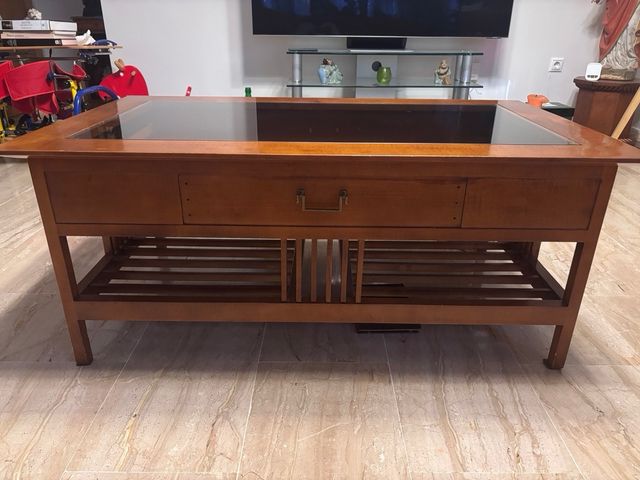 Mesa de centro de madera elévale con cristal