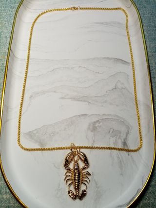 Collar Dorado Langosta con Cadena