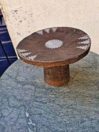 Sgabello etnico africano legno e metallo