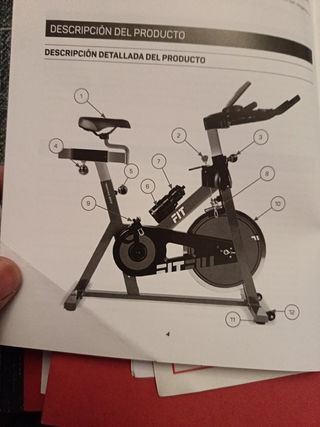 Bicicleta Estática Negra y Roja disco 24kg