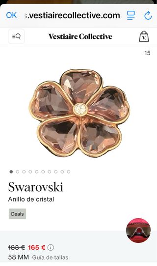 Anillo Swarovski Cristal Rosa