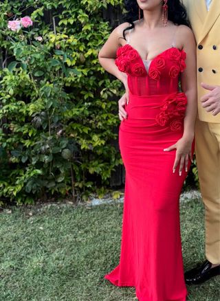 Vestido de fiesta rojo fiesta gitana