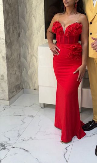 Vestido de fiesta rojo fiesta gitana