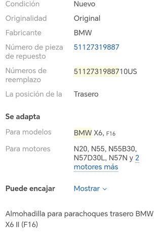 Embellecedor Parachoques BMW X6 Inox