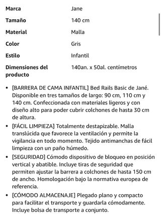 Barrera Cama Jané Abatible 140cm
