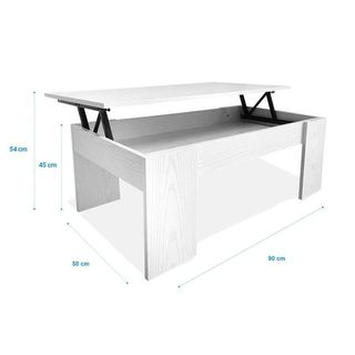 Mesa Centro Elevable Blanca Nueva