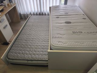 Cama nido 190x90 blanca con 2 colchones
