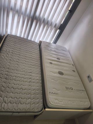 Cama nido 190x90 blanca con 2 colchones
